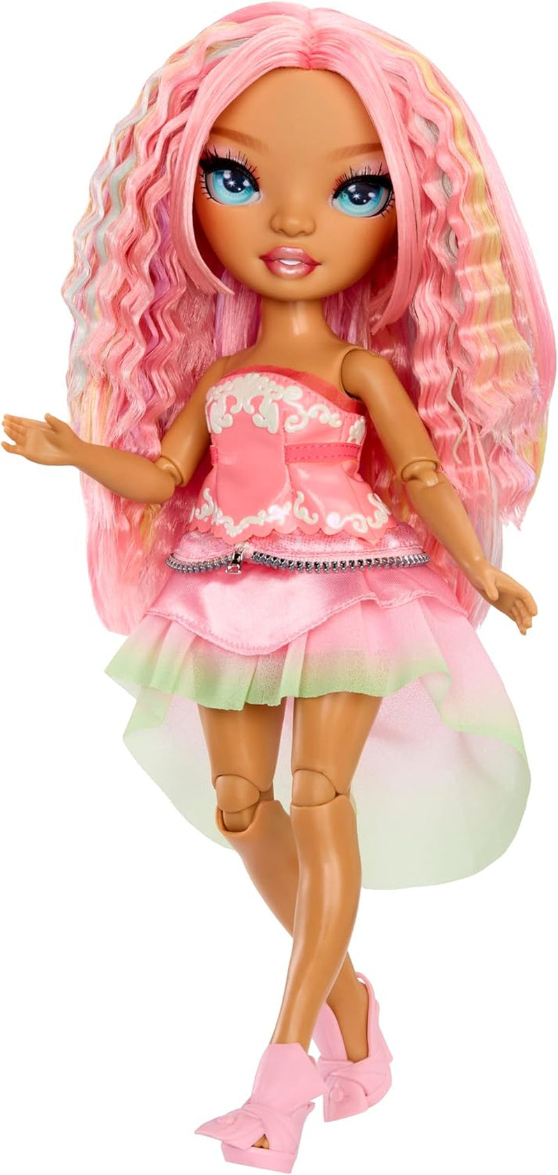 Rainbow High Be Dazzling - Adeline Rose - 28 cm różowa lalka modowa z narzędziem do dekoracji, błyszczącymi kamieniami szlachetnymi i akcesoriami do stylizacji
