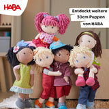 Lalka HABA Lily Lou - Lalka z miękkiej tkaniny od 18 miesięcy - 30 cm z ubrankami i włosami - Idealna towarzyszka zabaw dla małych dzieci - 1302842001