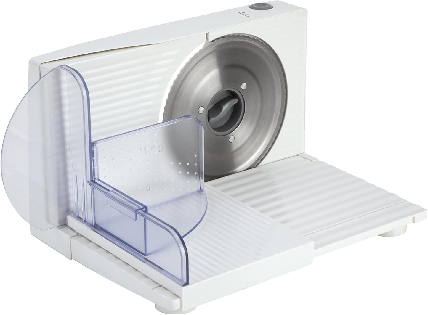 Kompaktowa krajalnica elektryczna JECF0300, wyjmowane ostrze ze stali nierdzewnej, średnica 170 mm, kontrola grubości od 0 do 15 mm, 150 W Tarki i krajalnice Naty Shop