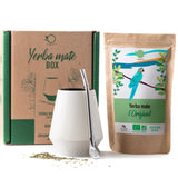 ZESTAW HERBATY ORIGEENS MATE Z filiżanką portugalskiej mate, bombillą i herbatą BIO Yerba Mate - Oryginalny zestaw upominkowy