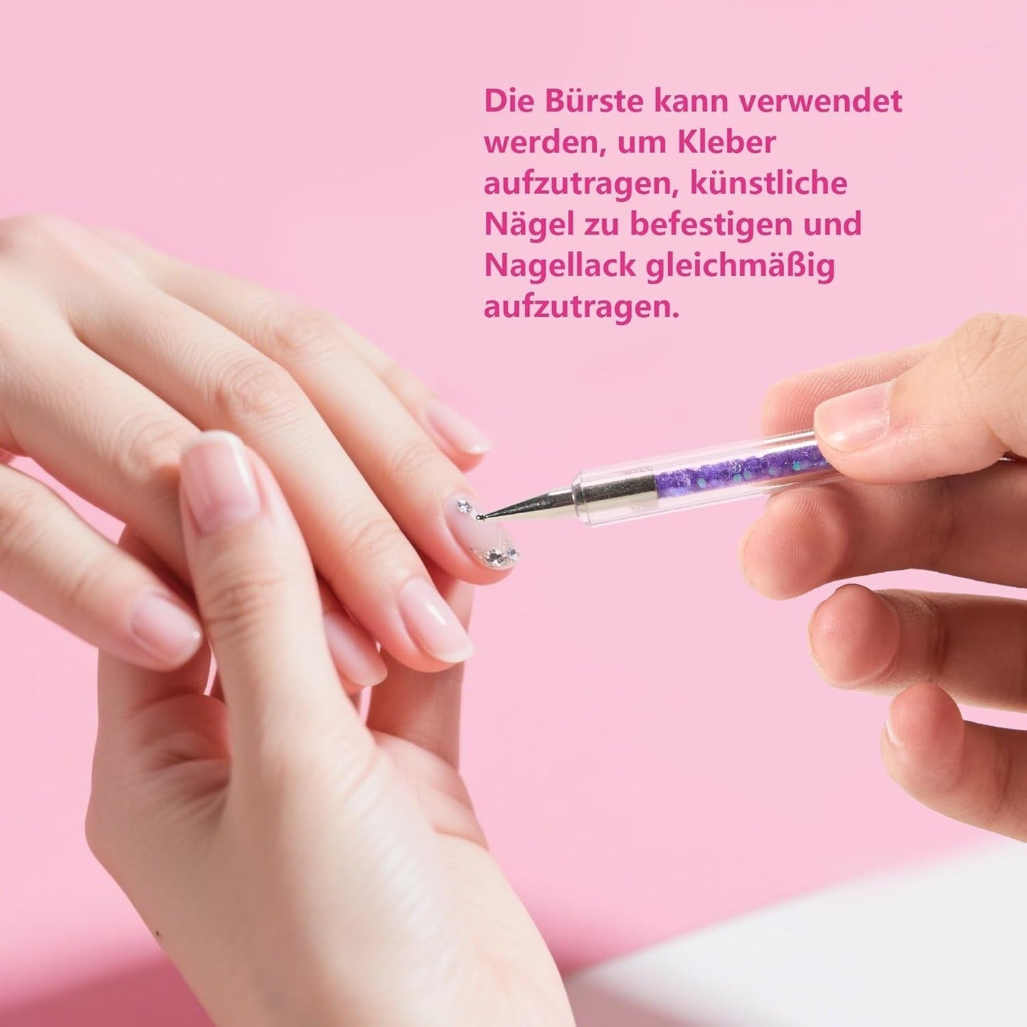 8 Stück Nagel Pinsel, Nagelkunstpinsel Pinsel Set, Pinsel Für Nägel Mit Doppelkopf Nail Art Pinsel Set Dotting Pen i Gel Brush for Nails Präzise Pinsel Für Nageldesign Und Verzierungen