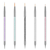 Zestaw 5 Stück Nail Art Pinsel Narzędzie do kropkowania Nailart Pinsel Nageldesign Dwustronny długopis do kropek Strass Profesjonalny akryl Feinmalerei Nail Art Design