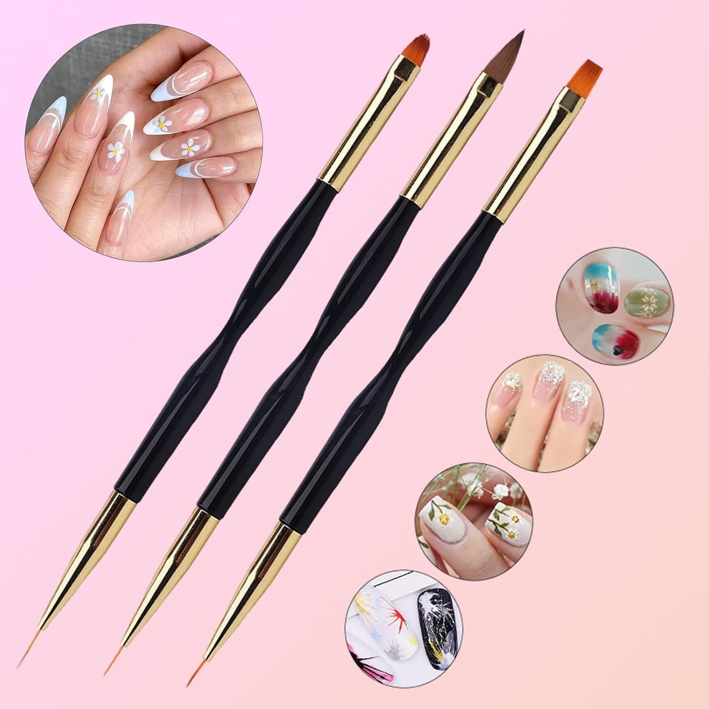 31 Stück Professionelle Nagel Pinsel Set, dwustronny Nagelpinsel, Pinsel Für Gelnägel, akrylowy ołówek do zdobienia paznokci, narzędzia do kropkowania paznokci, szczotka do paznokci dla majsterkowiczów Nagelkunst Salon Design