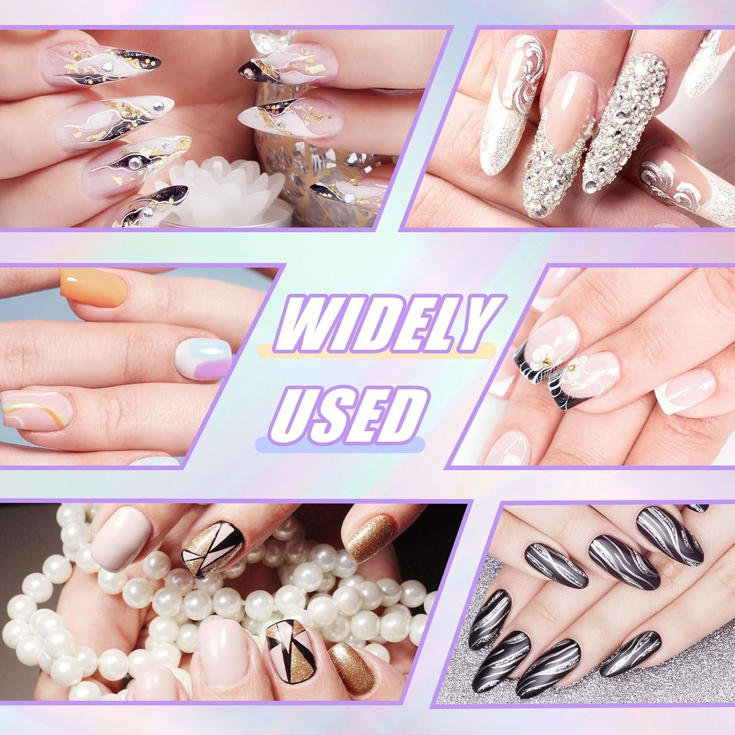 Sularpek 6 Stück Nagel Pinsel, Nail Art Pinsel, Pinsel Nageldesign, Nagel Pinsel Set, Nail Art Dotting Tools Mit 1 Gąbkowy aplikator w pędzelku, Nageldesign Zubehör Für DIY Nail Art Design