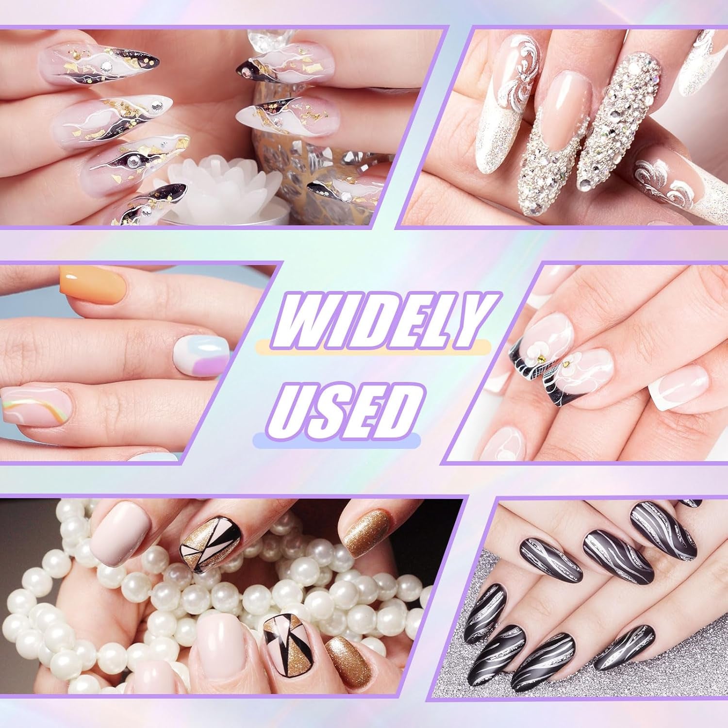 Sularpek 6 Stück Nagel Pinsel, Nail Art Pinsel, Pinsel Nageldesign, Nagel Pinsel Set, Nail Art Dotting Tools Mit 1 Gąbkowy aplikator w pędzelku, Nageldesign Zubehör Für DIY Nail Art Design