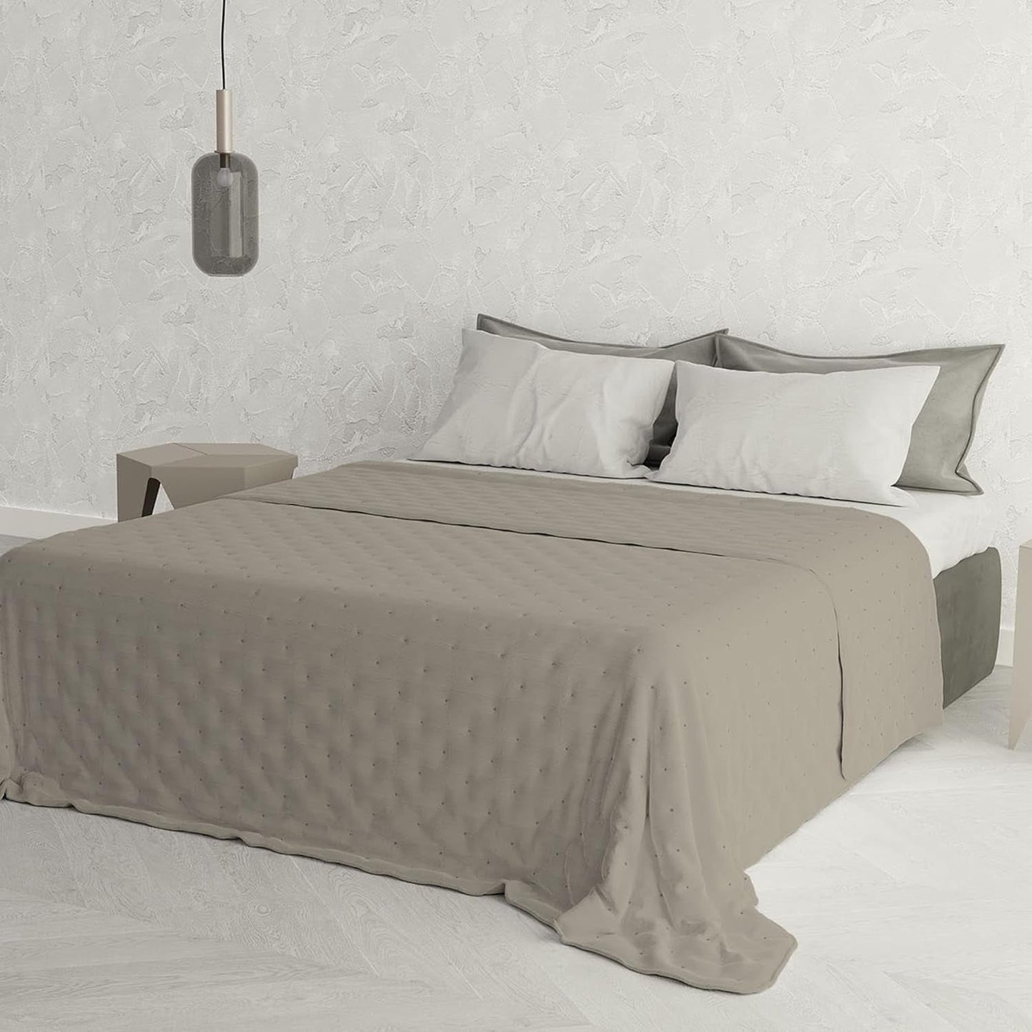 Włoska pościel kołdra letnia CHIC mikrofibra DOUBLE 250X250Cm brąz Kołdry i kołdry Naty Shop
