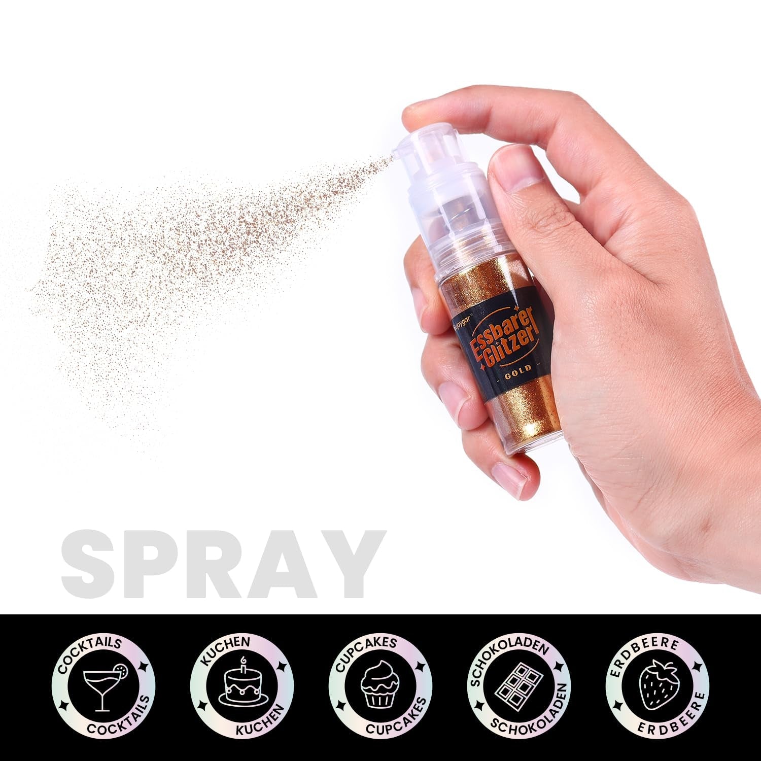 Jadalny brokat - 10G, różowo-złoty brokat do napojów, jadalny brokat w proszku, barwnik spożywczy w proszku, złoty proszek, metaliczny brokat w proszku, brokat w sprayu do koktajli, czekolada, ciasta, kremówka
