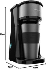 Ekspres Cecotec Coffee 66 Drop&Go z karafką termiczną, 700 W, pojemność 420 ml, szczelna wylewka, filtr stały lub papierowy, funkcja automatycznego wyłączania, pojemnik z okienkiem