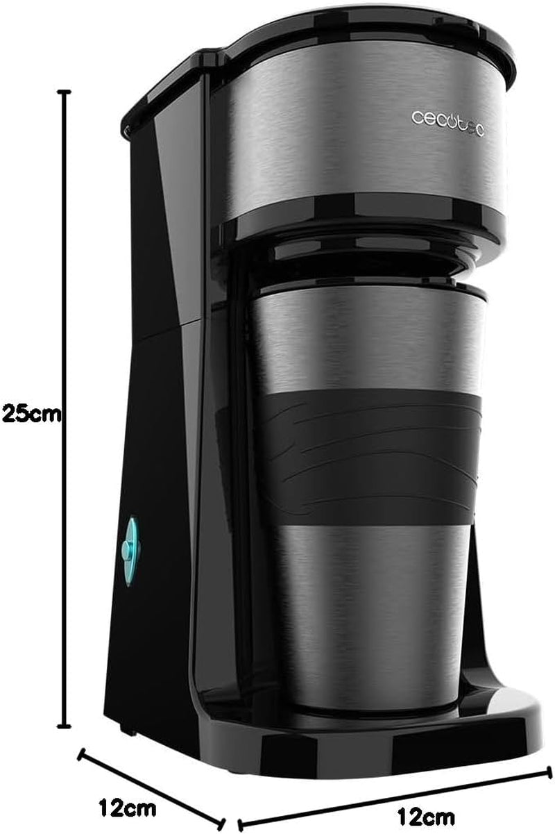 Ekspres Cecotec Coffee 66 Drop&Go z karafką termiczną, 700 W, pojemność 420 ml, szczelna wylewka, filtr stały lub papierowy, funkcja automatycznego wyłączania, pojemnik z okienkiem
