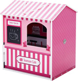 Teamson Kids - Domek dla lalek Dreamland City Café 30 cm - Różowy/Biały/Czarny