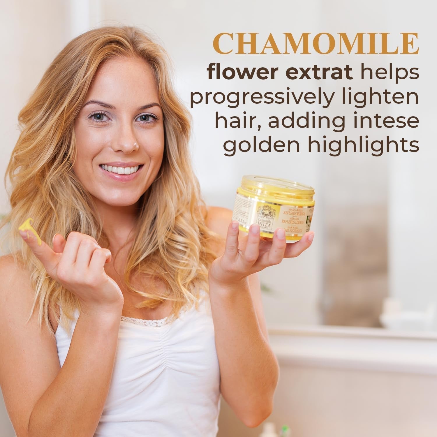 Intea Chamomile - Blonde Reflections Hair Mask - Nawilża i odżywia blond włosy - 250 ML Naty Shop Hair Mask