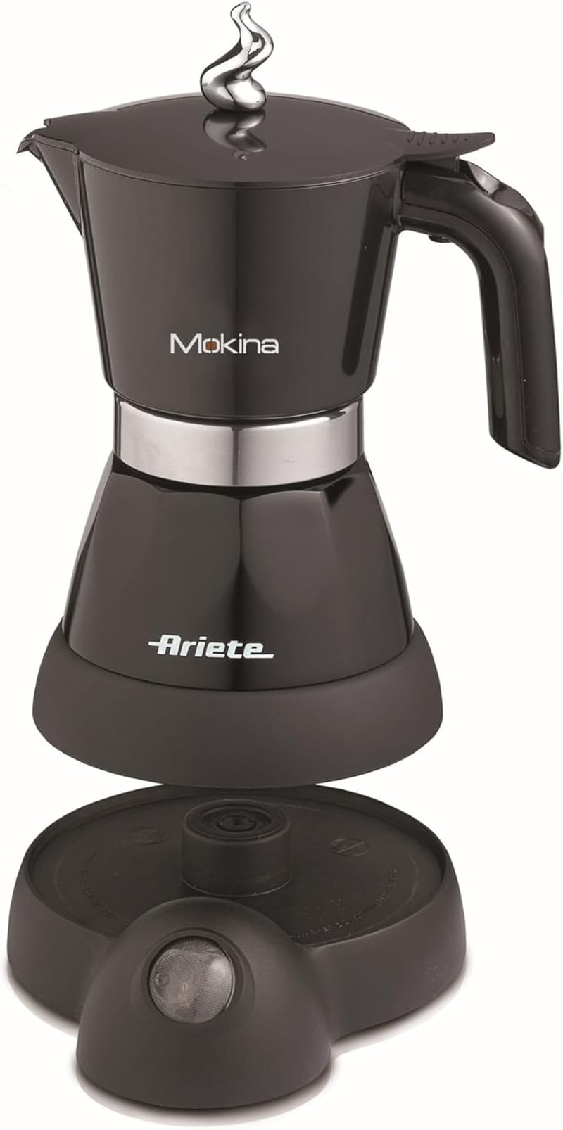 Ariete 1358 Moka Aroma, Ekspres elektryczny, 480 W, 2/4 filiżanek espresso, Czarny