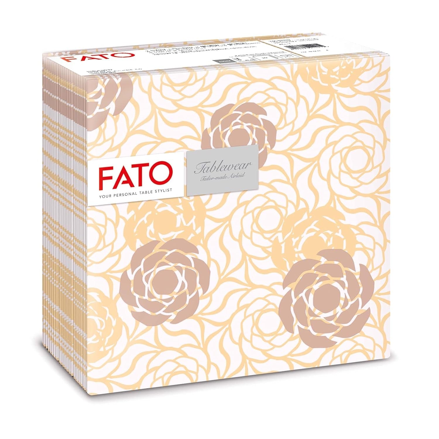 Fato - Serwetki papierowe suche, airlaid, efekt tekstylny, opakowanie 50 serwetek, 40X40 złożone w formacie 4, Tropicana Decor