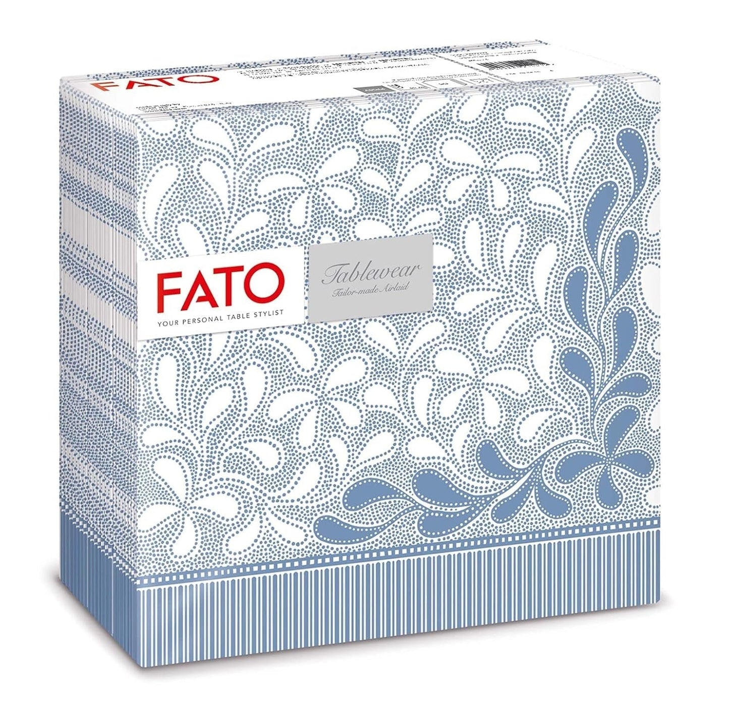 Fato - Serwetki papierowe suche, airlaid, efekt tekstylny, opakowanie 50 serwetek, 40X40 złożone w formacie 4, Tropicana Decor