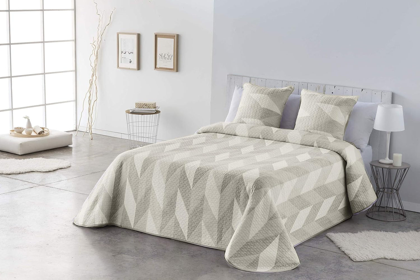 VIALMAN Sofia 30 Bouti Lekka kołdra na podwójne łóżko | kołdra rozmiar 250 X 270 cm, szara Kołdry i kołdry Naty Shop Beige 180 X 190 Cm