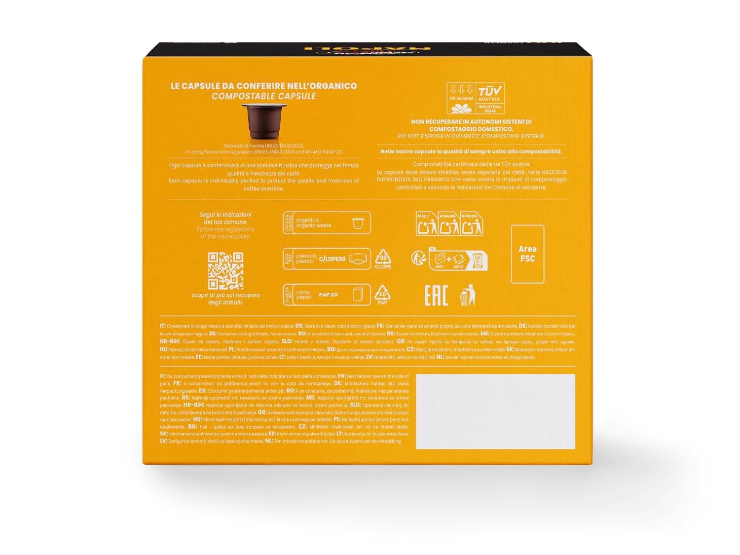Caffè Vergnano 1882 - Èspressokompostierbare Kaffeekapseln, Kompatible Mit Nespresso, Neapol - Packung Enthält 100 Kapseln