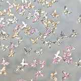 Mini motyl cyrkon breloczki do paznokci Y2K biały szampański różowy Rhinestone kryształowy breloczek motylkowy paznokcie 3D motylkowy wzór paznokci breloczki motylkowe paznokcie dekoracje zdobienie paznokci breloczki akcesoria do paznokci