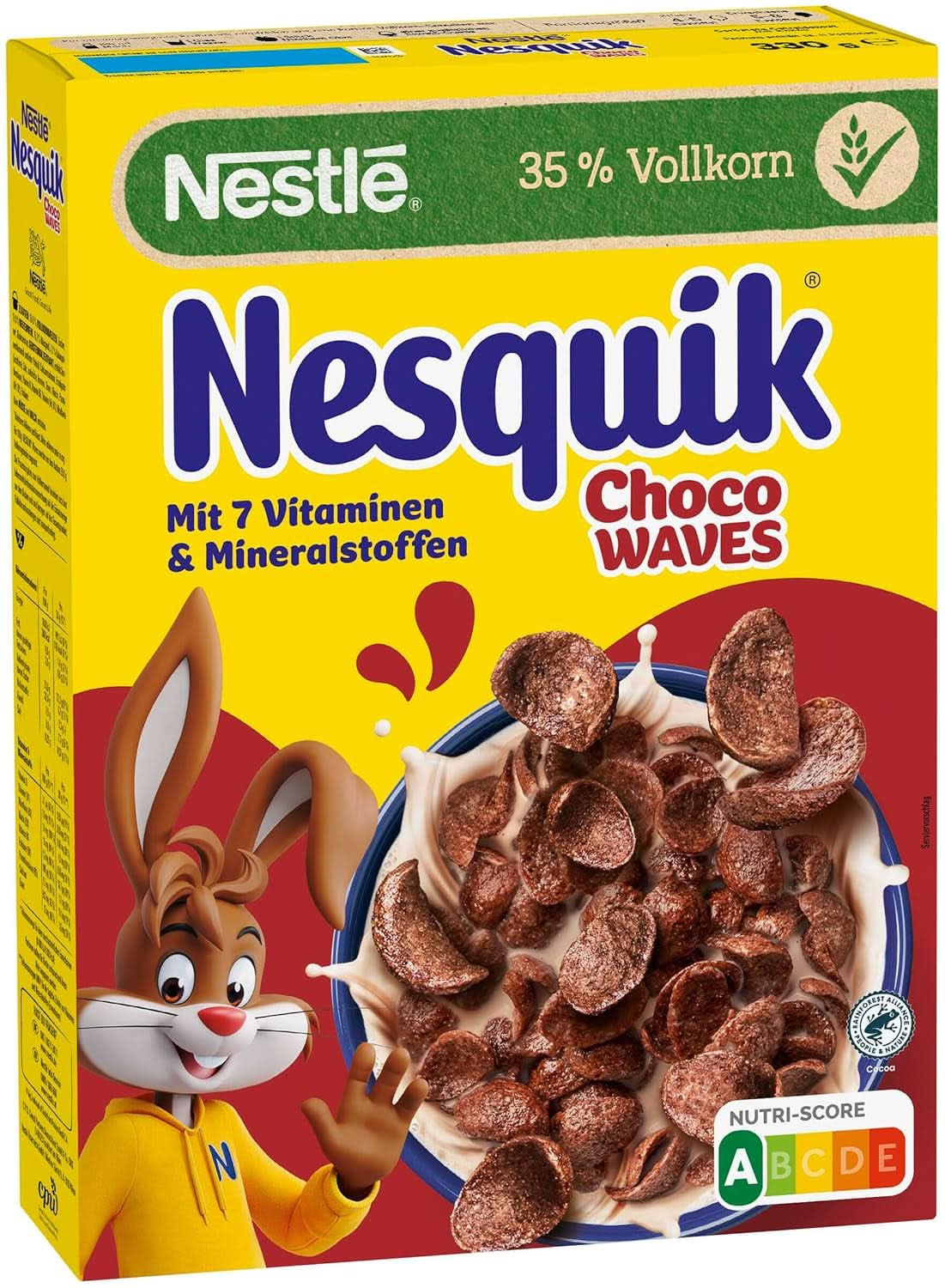 Nesquik Choco Waves, chrupiące śniadanie z falami czekoladowymi, 330 gram Płatki Naty Shop