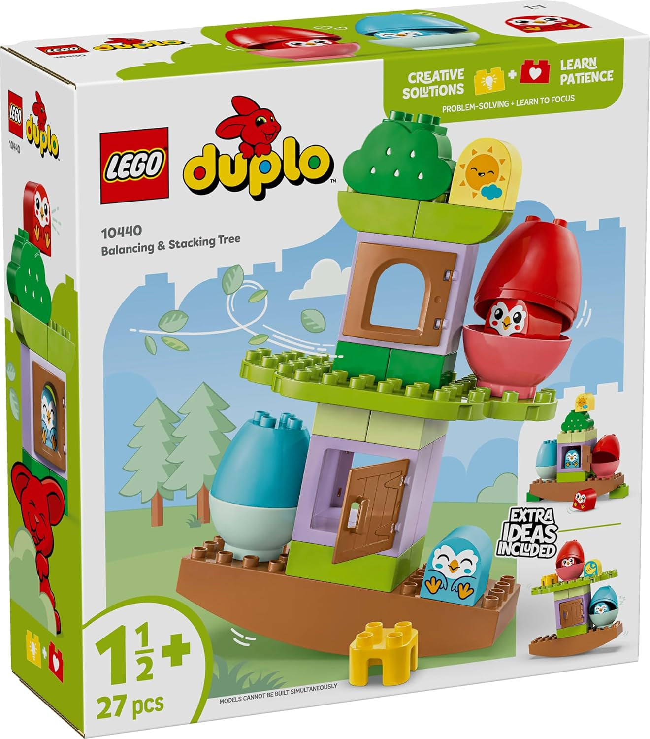 Drzewo LEGO DUPLO do utrzymywania równowagi i układania w stosy, zabawka rozwojowa, zestaw do budowania dla dzieci od 18 miesięcy, kreatywna zabawka dla dzieci, zabawka edukacyjna z 2 ptakami 10440 Zestawy do budowania Besuche den LEGO-Store