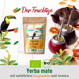 ORIGEENS BIO YERBA MATE z pomarańczami 200 G - Herbata owocowa I Organiczna niepalona Yerba Mate herbata bez szypułek i pyłu I Napój energetyzujący i detoksykujący