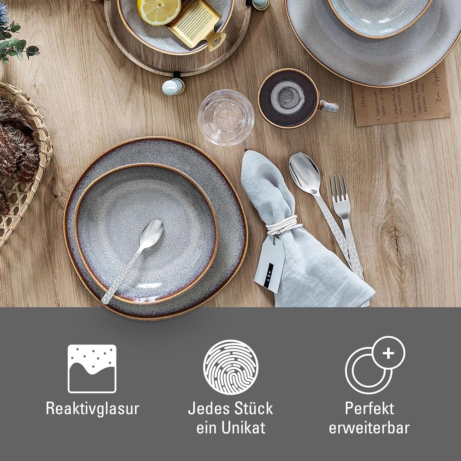 Zestaw śniadaniowy Lave beżowy marki Villeroy & Boch, 6 sztuk