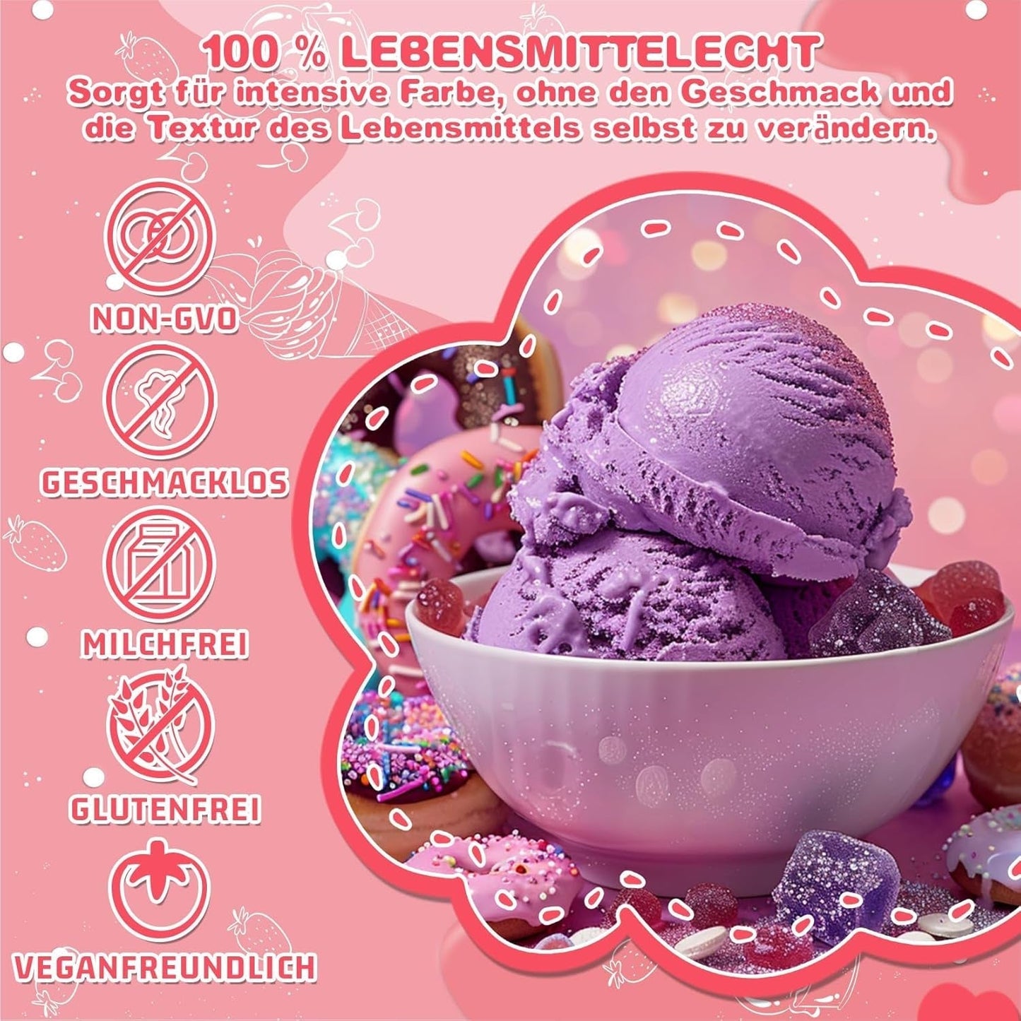 Barwnik spożywczy w żelu - HXDZFX 2×30ml, barwnik spożywczy bez cukru, silnie skoncentrowany, do dekoracji ciast, białej fondantu, makaroników, ciasteczek, wypieków, pisanek, śluzu (fiolet winogronowy)