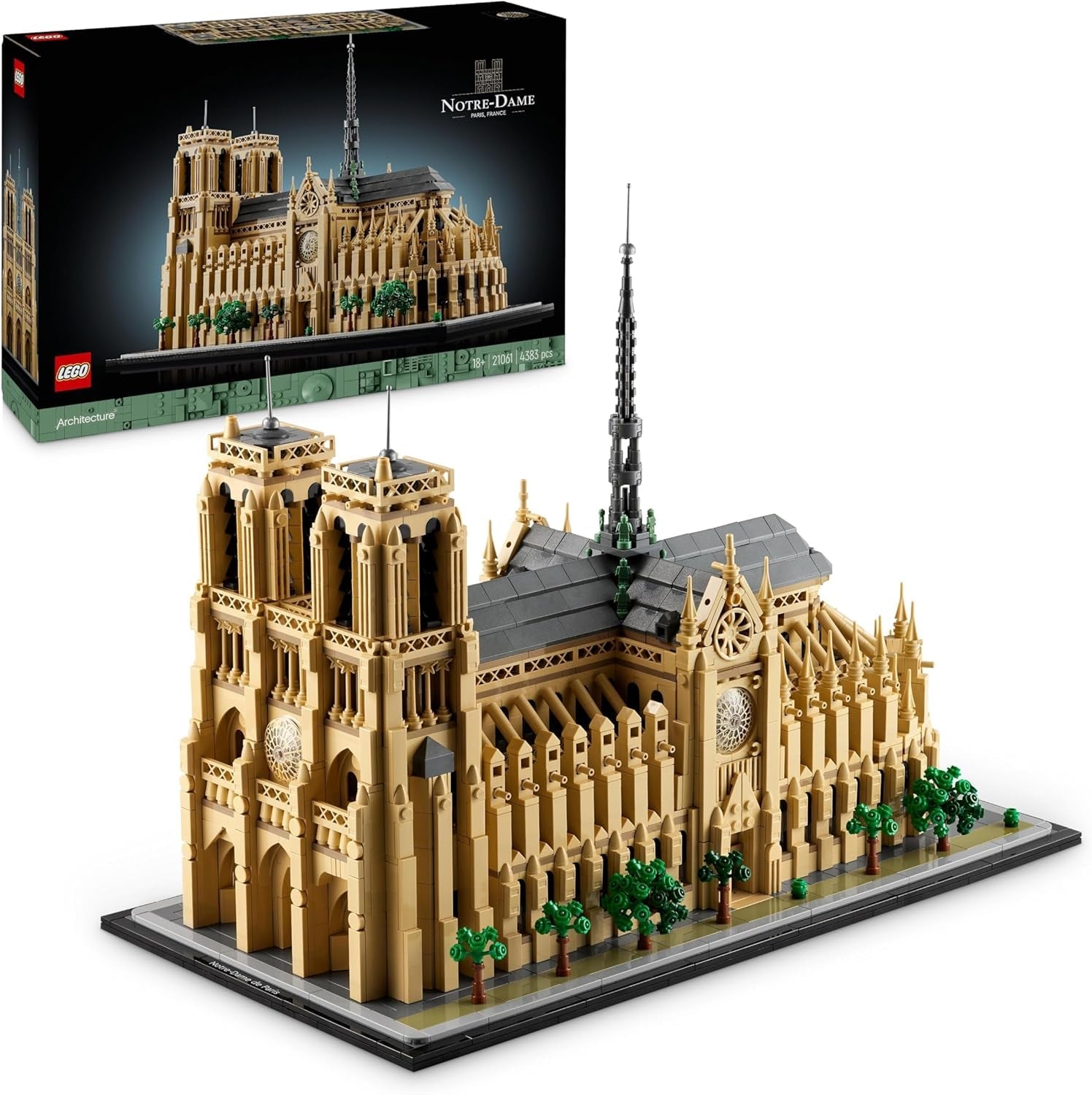 LEGO Architecture Notre-Dame De Paris, kolekcja dla dorosłych, pamiątka z Francji, prezent dla kobiet, mężczyzn, globtroterów i miłośników historii, model architektoniczny 21061 zestawy do budowania Besuche den LEGO-Store Default Title