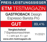 Ekspres do kawy GASTROBACK ze młynkiem, dzbankiem na mleko, dociskiem i kolbą ze stali nierdzewnej - Ekspres Barista ze spieniaczem do mleka - Ekspres do espresso z 30 stopniami mielenia