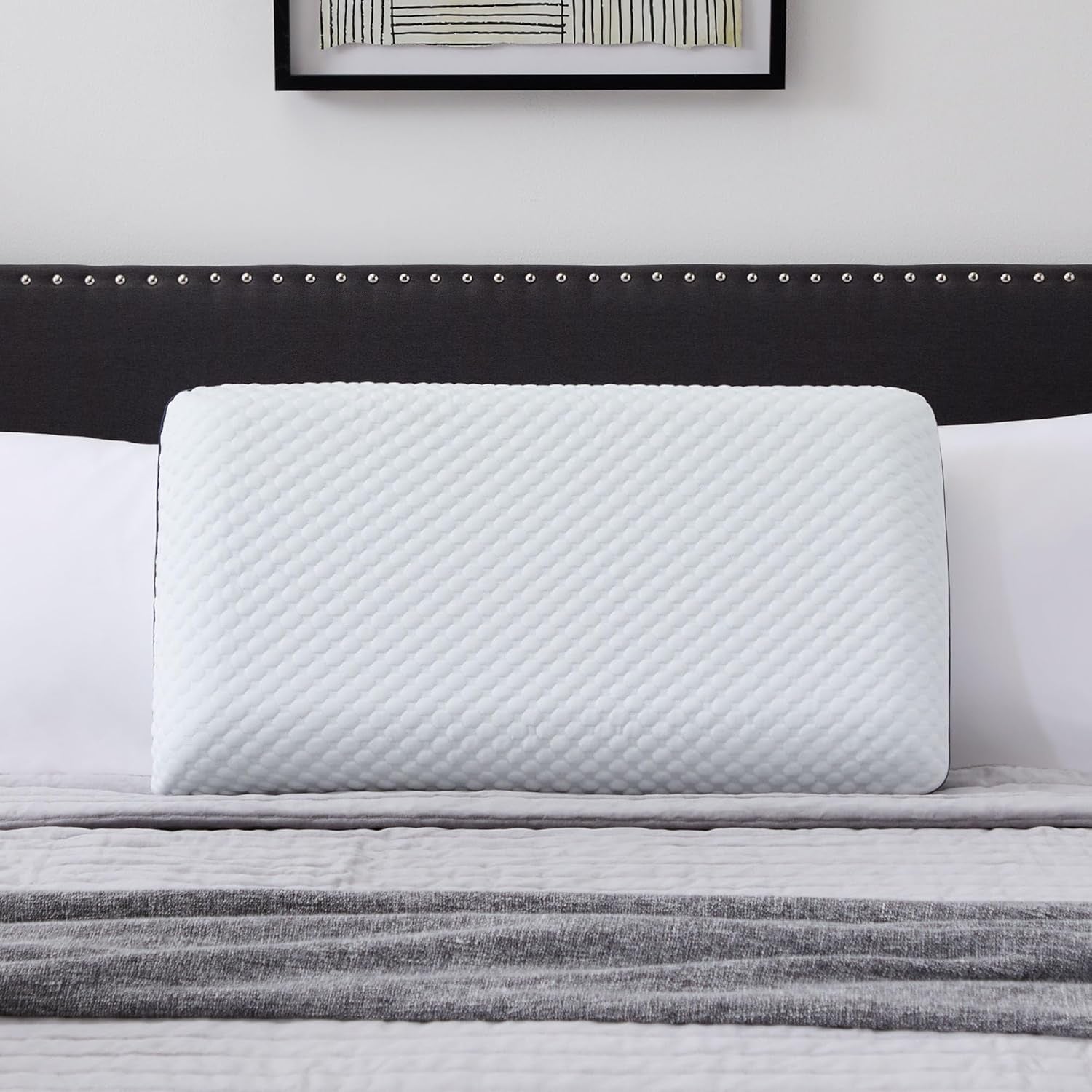 Poduszka LUCID z pianki memory z żelem 40x60 cm - oddychająca - efekt chłodzący - poszewka nadająca się do prania - poduszka z certyfikatem Oeko-Tex, biała
