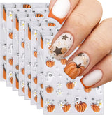 Nagelsticker Halloween, 8 Blätter Halloween Nagelsticker, Kürbis naklejka na paznokcie, zdobienia paznokci, Nagel Charms, Nagel Zubehör, Nageldesign, Boże Narodzenie (typ A)