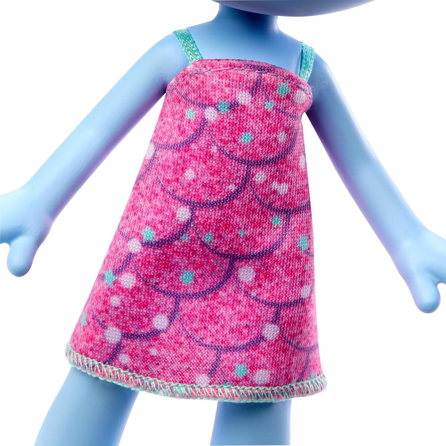 Mattel DREAMWORKS TROLLS United We Stand – lalka Chenille Hairy Surprises z błyszczącymi niebieskimi włosami, fioletową opaską na głowę, wiek od 3 lat, HNF15