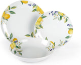 Excelsa Zestaw zastawy stołowej Lemon, 18 elementów, porcelana, biały/cytrynowy