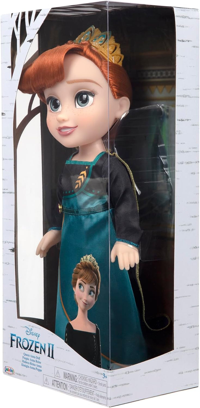 Disney Frozen 2 Anna Doll – ruchoma lalka o wysokości 35 cm w kultowej modnej sukience z herbem Arendelle i tiarą dla dodatkowej zabawy, dla dziewczynek w wieku 3 lat i starszych