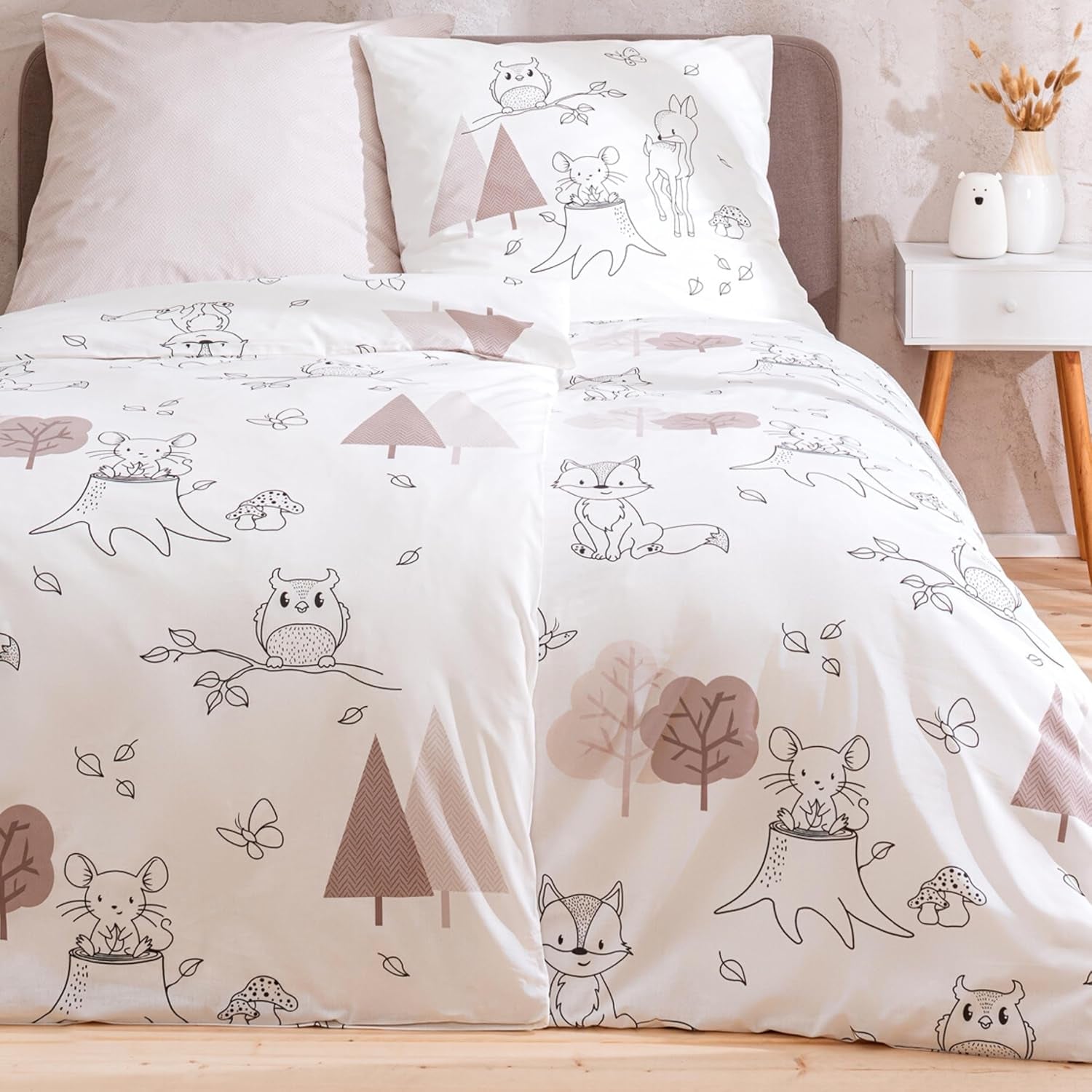 Pościel dziecięca, lis, sowa i zwierzęta leśne, 100% bawełna Pościel - dziecięca Naty Shop Zwierzęta leśne