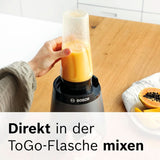 Mikser stojący Bosch Vitapower Serie 4 MMB6177S, Edelstahl-Klingen Made in Germany, 1,5 l Thermosafe Glasbehälter, 0,6 l To-Go-Flasche, Stopfer, Universalzerkleinerer, 30 000 U/Min, 1200 W, Silver Kitchen Naty Shop