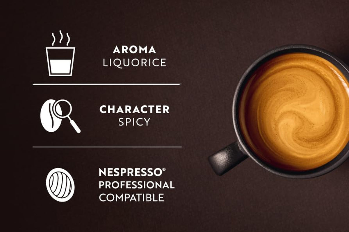 Café Royal Professional Pads, Lungo Forte, 50 Nespresso (R) kompatybilne podkładki dla biura i gastronomii, zertifiziert Rainforest Alliance, 100 Prozent Arabica Kaffee, Intensität 8