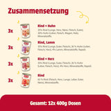 animonda Carny Adult Savory Variety (12 x 400 g), mokra karma dla dorosłych kotów, mokra karma zawierająca 100% świeżych składników mięsnych, bez zbóż i bez cukru