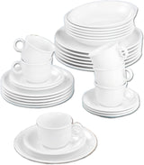 Seltmann Weiden 001.716175 Compact White 30-częściowy zestaw obiadowy, biały/prosty