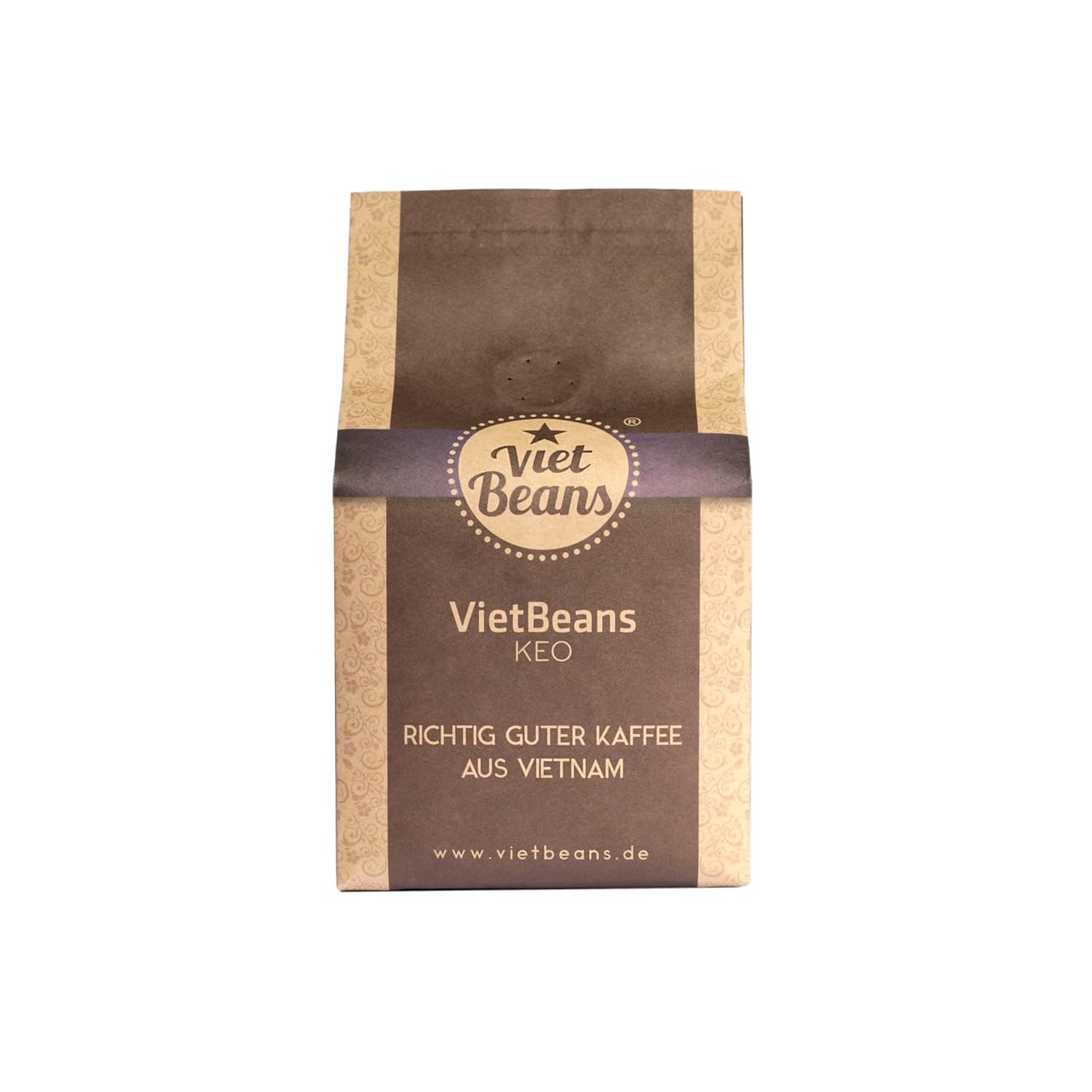VietBeans KEO - Schokoladiger Kaffee – Ganze Kaffeebohnen - Geröstet w maśle, whisky i rumie - Intensywny Schoko-Geschmack - Aromat: Schokolade - 250g