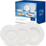 Villeroy & Boch Wonderful World 12-częściowy zestaw naczyń obiadowych, można myć w zmywarce i używać w kuchence mikrofalowej, biały, talerze, zastawa stołowa, porcelana, talerze obiadowe, zestaw, nowoczesny zestaw naczyń obiadowych, porcelana premium