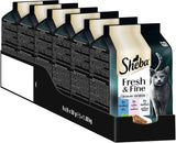 Sheba Portion Pouches Mokra karma dla kotów Multipack Fresh & Fine w galarecie z tuńczykiem i łososiem MSC, 6x6x50g - Zdrowe posiłki dla kotów z galaretką
