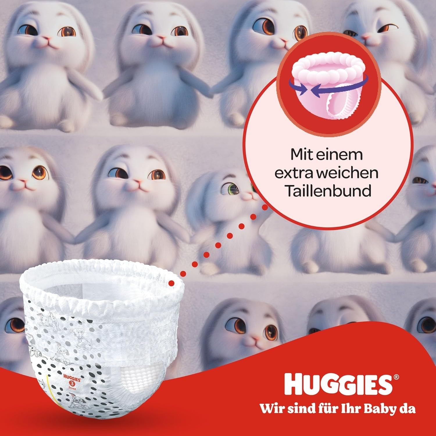Spodnie Huggies Little Movers Disney, rozmiar 5, liczba 104 (2x52), pudełko miesięczne