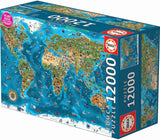 Educa - Cud Świata, układanka 12000 elementów dla dorosłych i dzieci od 14 lat, mapa świata (19057) Puzzle Naty Shop