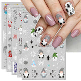 JMEOWIO Nagelsticker Glitzer Weihnachten 10 Blatt Nail Art Naklejka Selbstklebend Nagelaufkleber Schneeflocken Zimowa dekoracja Nageldesign Zubehör