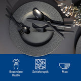 Villeroy & Boch - Manufacture Rock Zestaw naczyń obiadowych, 6 elementów, Zestaw naczyń obiadowych dla 2 osób, Porcelana Premium, Czarny