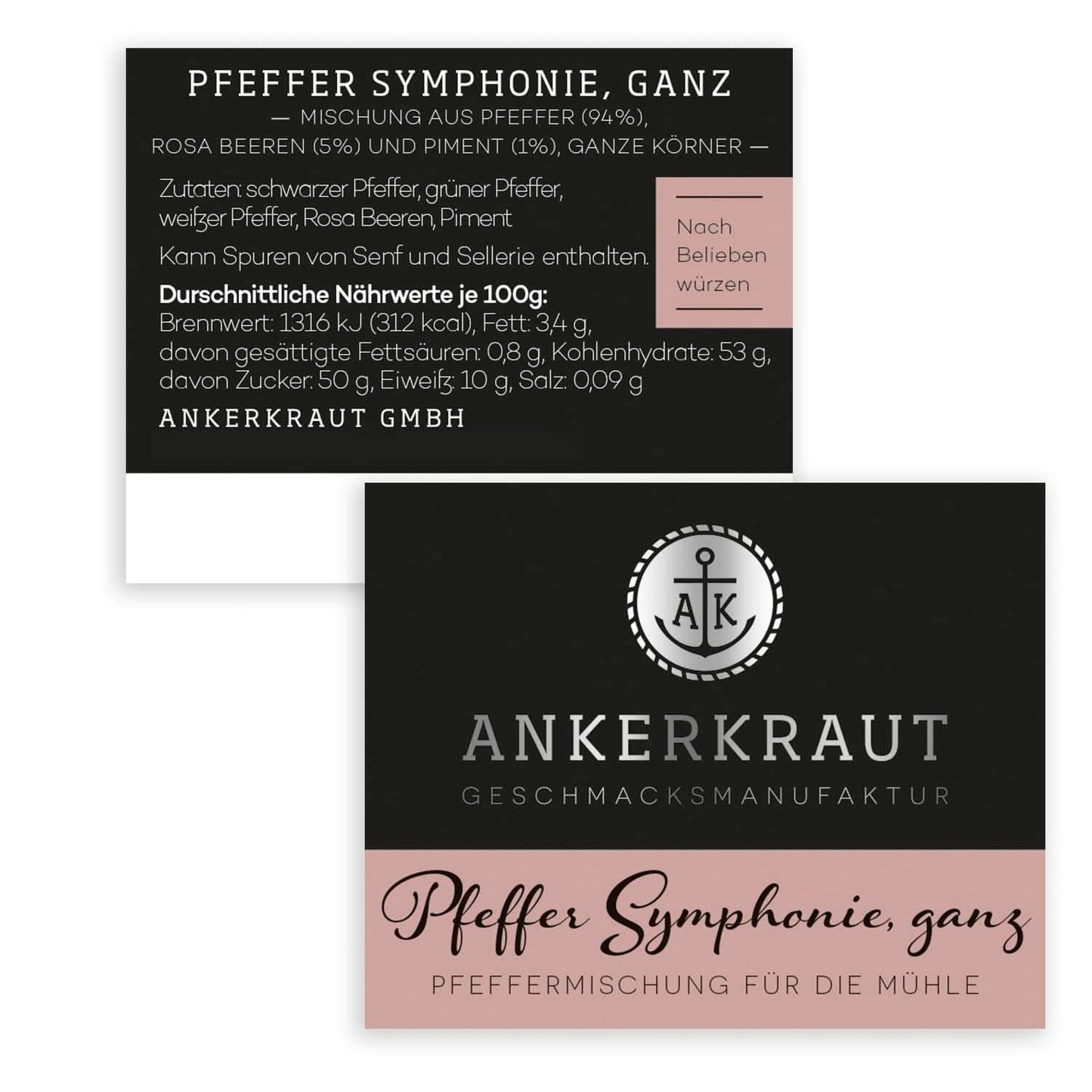 Ankerkraut Symphonie, mieszanka pieprzowa do przyprawiania aromatem i smakiem, 140 gramów Przyprawy Naty Shop