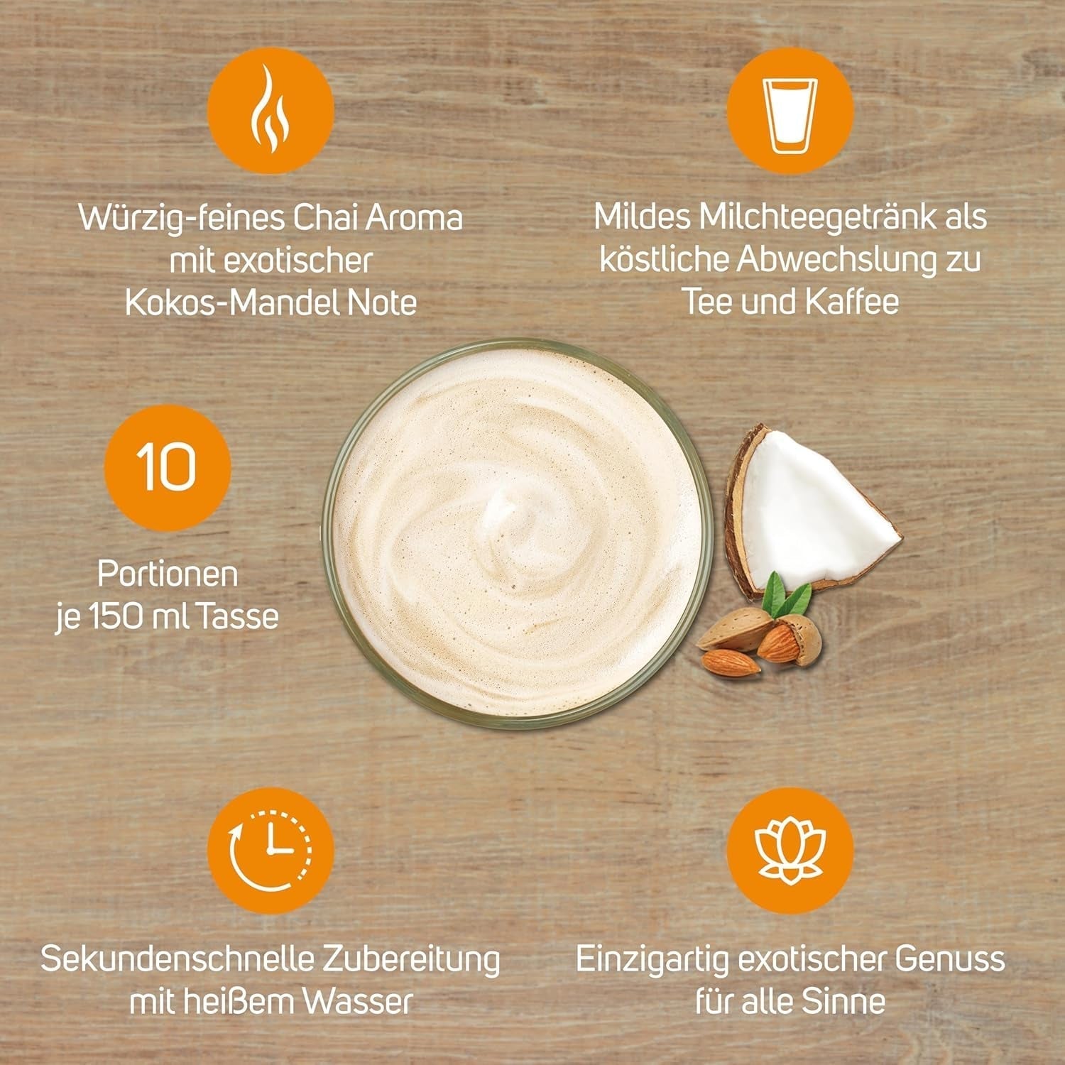 KRÜGER Chai Latte Exotic India typu kokosowo-migdałowy (1 x 0,25 kg)