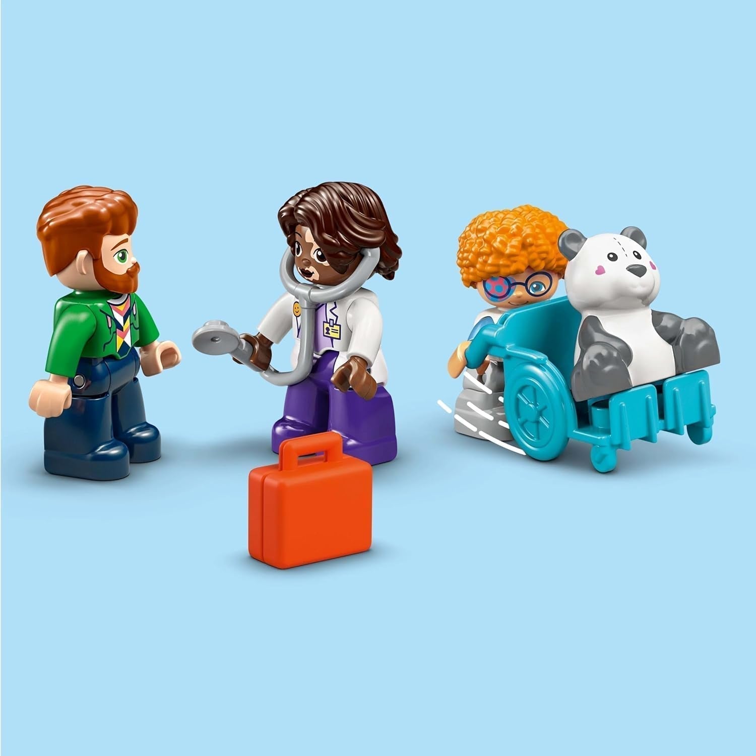 LEGO DUPLO Miasto Pierwsza wizyta u lekarza, zabawka do budowania, zestaw do rozwijania umiejętności motorycznych, prezent dla dwuletnich maluchów, zabawka edukacyjna, odgrywanie ról w szpitalu 10449 Zestawy do budowania Besuche den LEGO-Store