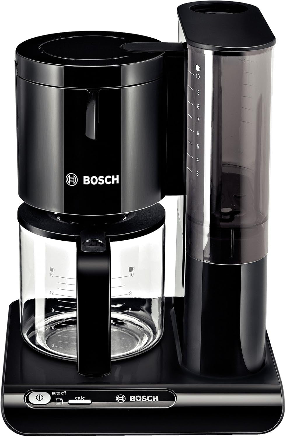 Ekspres do kawy Bosch Styline TKA8013 z filtrem, czujnik aromatu, szklana karafka 1,25 l zachowująca aromat, 10-15 filiżanek, automatyczne wyłączanie, system odkamieniania, system zapobiegający kapaniu, obrotowy uchwyt filtra, 1160 W, czarny