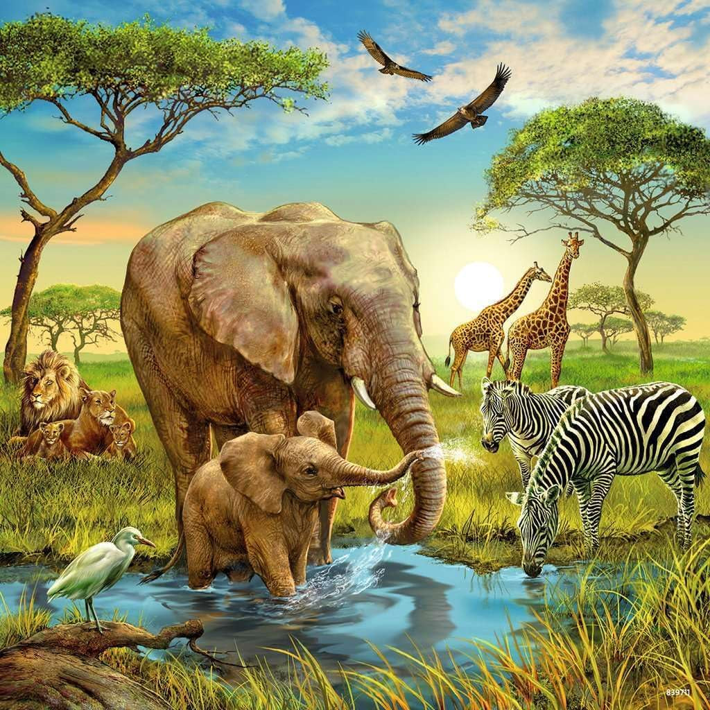 Ravensburger Puzzle dla dzieci - 09330 Zwierzęta Ziemi - Puzzle dla dzieci od 5 lat, składające się z 3X49 elementów Puzzle Naty Shop